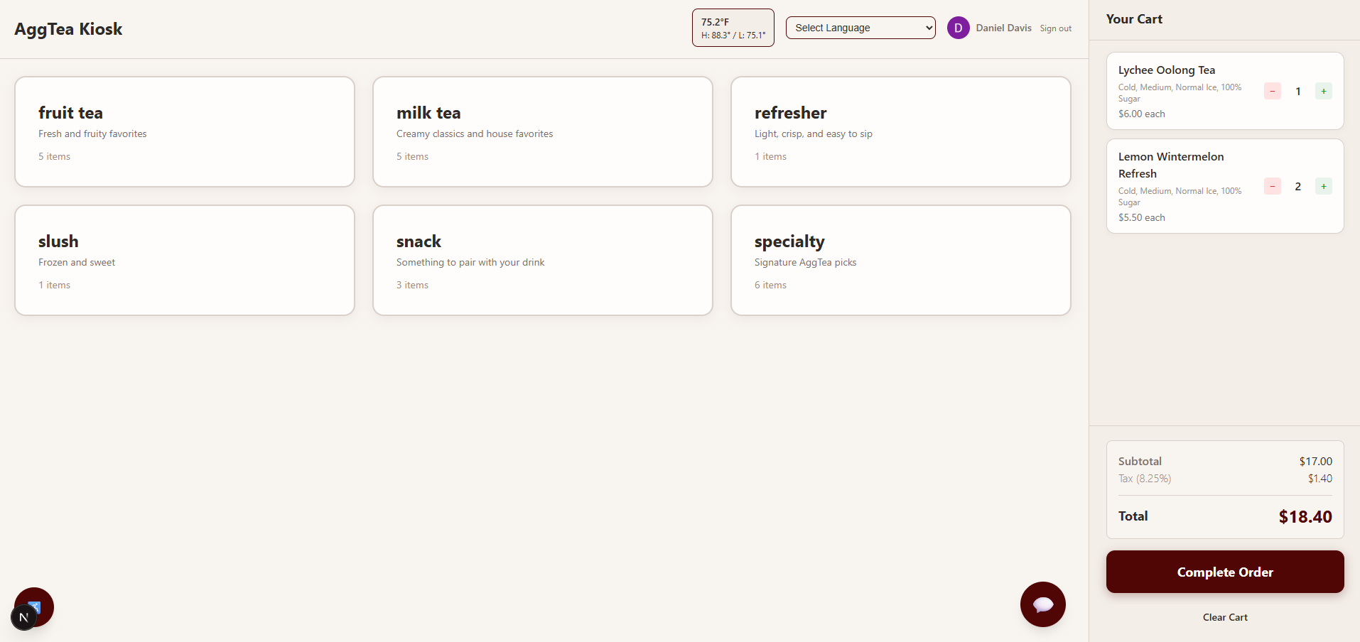 AggTea - Shop Management System